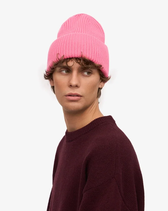 Chapeau en laine mérinos - Rose bubble-gum