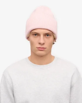 Chapeau en laine mérinos – Rose délavé