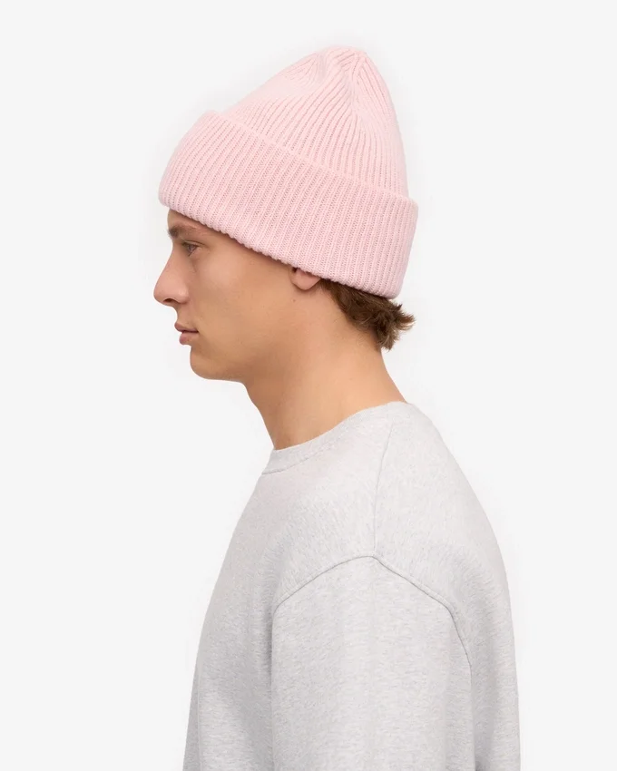 Chapeau en laine mérinos - Rose délavé