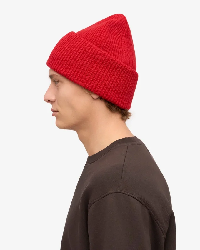 Chapeau en laine mérinos - Rouge écarlate