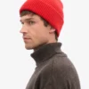 Chapeau en laine mérinos - Rouge mandarine