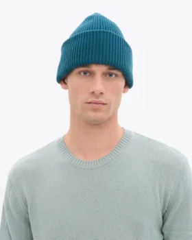 Chapeau en laine mérinos – Vert océan