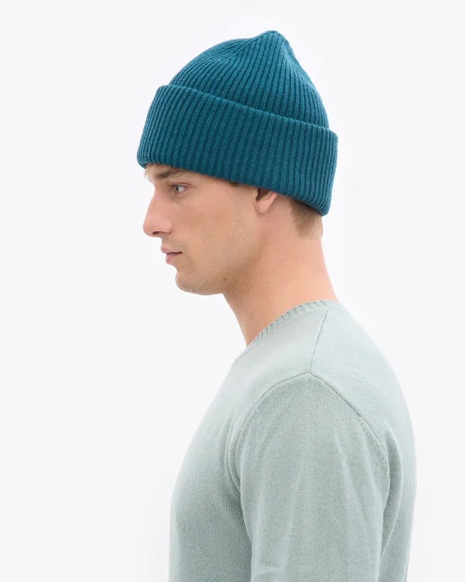 Chapeau en laine mérinos - Vert océan