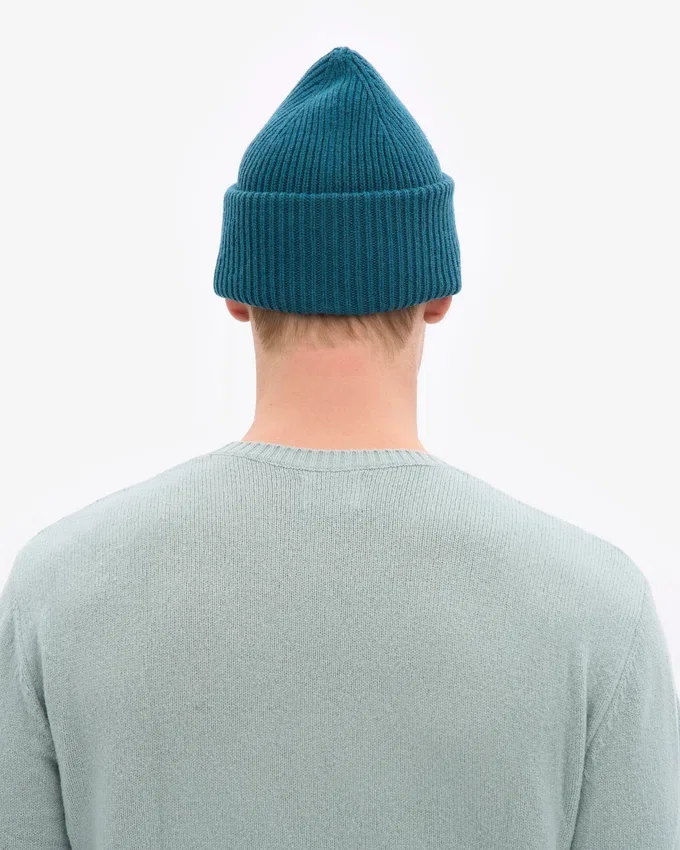 Chapeau en laine mérinos - Vert océan