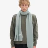 Écharpe en laine mérinos - Bleu acier