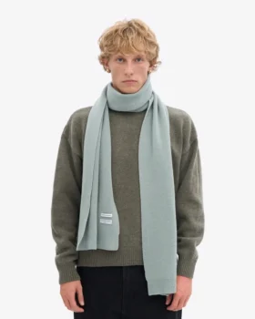 Écharpe en laine mérinos – Bleu acier