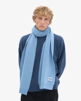 Écharpe en laine mérinos – Bleu bord de mer