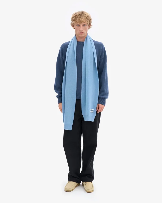 Écharpe en laine mérinos - Bleu bord de mer