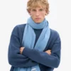 Écharpe en laine mérinos - Bleu bord de mer