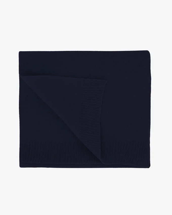 Écharpe en laine mérinos - Bleu marine