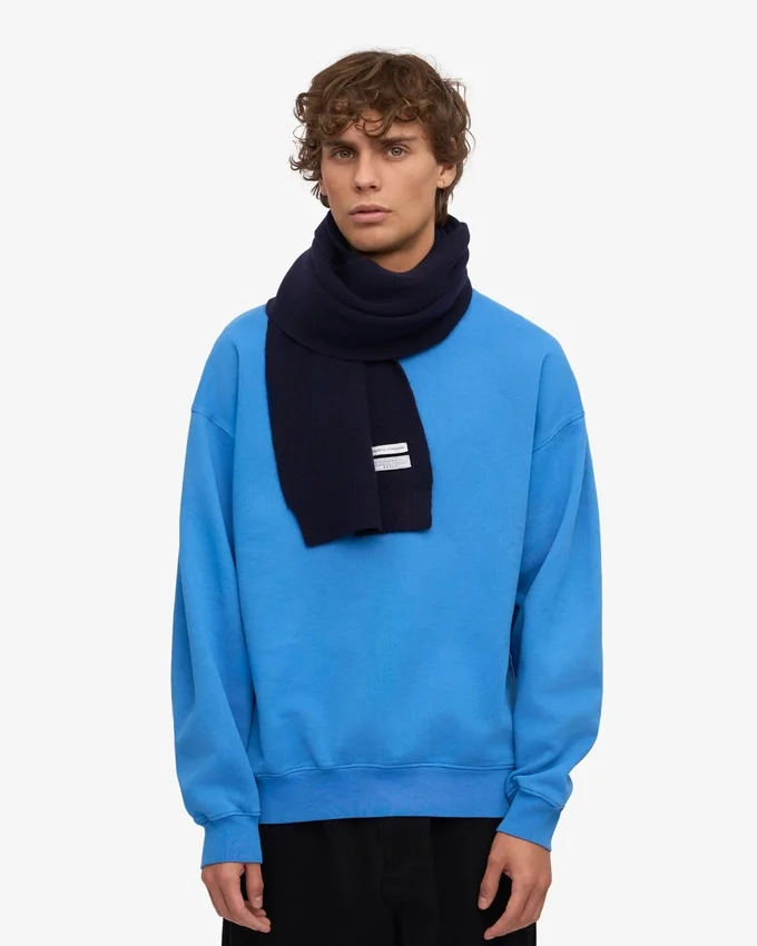 Écharpe en laine mérinos - Bleu marine