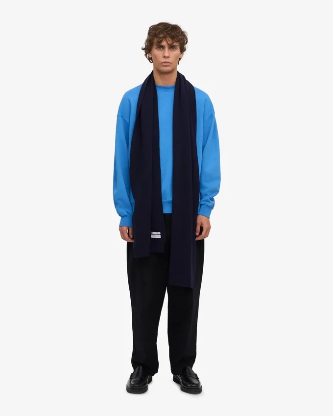Écharpe en laine mérinos - Bleu marine