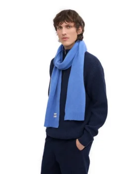Écharpe en laine mérinos – Bleu Pacifique