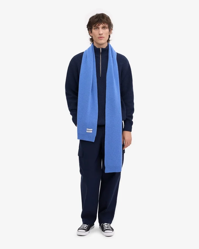 Écharpe en laine mérinos - Bleu Pacifique