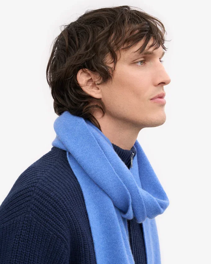 Écharpe en laine mérinos - Bleu Pacifique