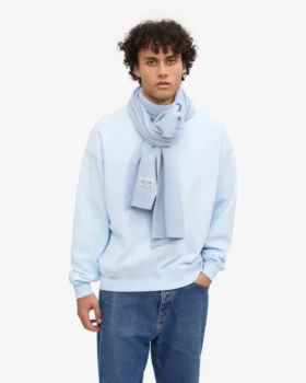 Écharpe en laine mérinos – Bleu polaire