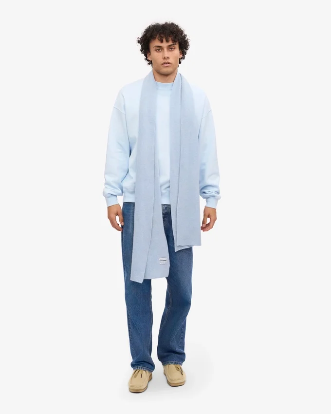 Écharpe en laine mérinos - Bleu polaire