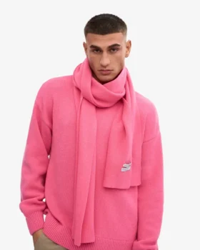 Écharpe en laine mérinos – Rose bubble-gum