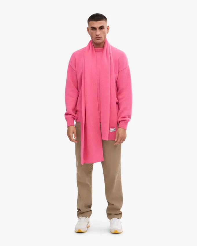Écharpe en laine mérinos - Rose bubble-gum