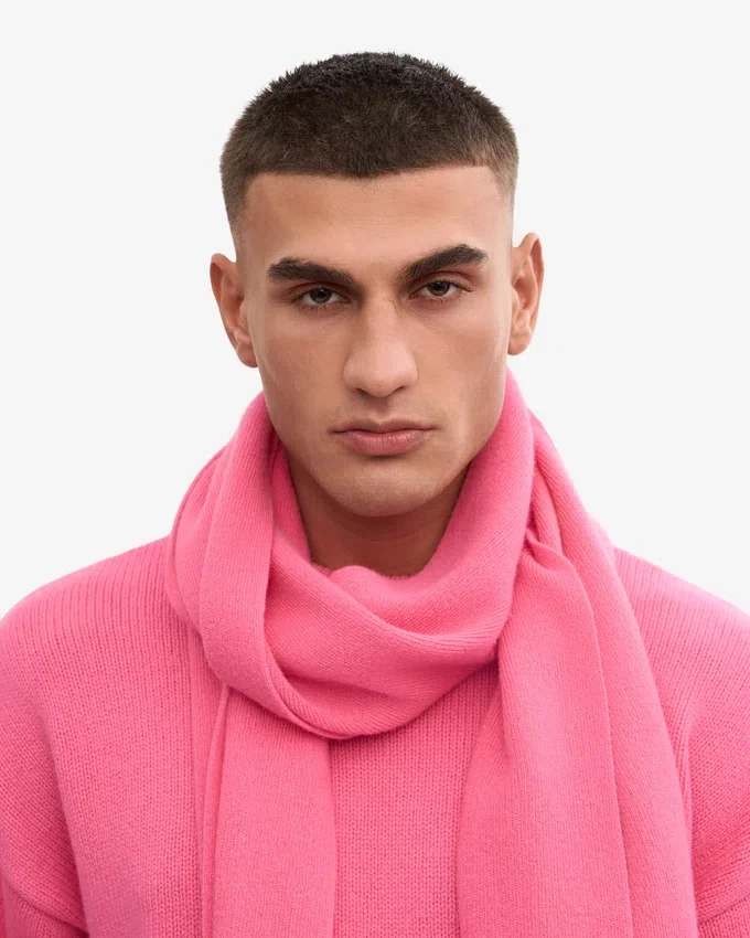 Écharpe en laine mérinos - Rose bubble-gum
