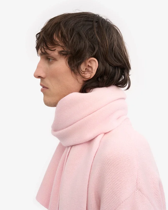 Écharpe en laine mérinos - Rose délavé