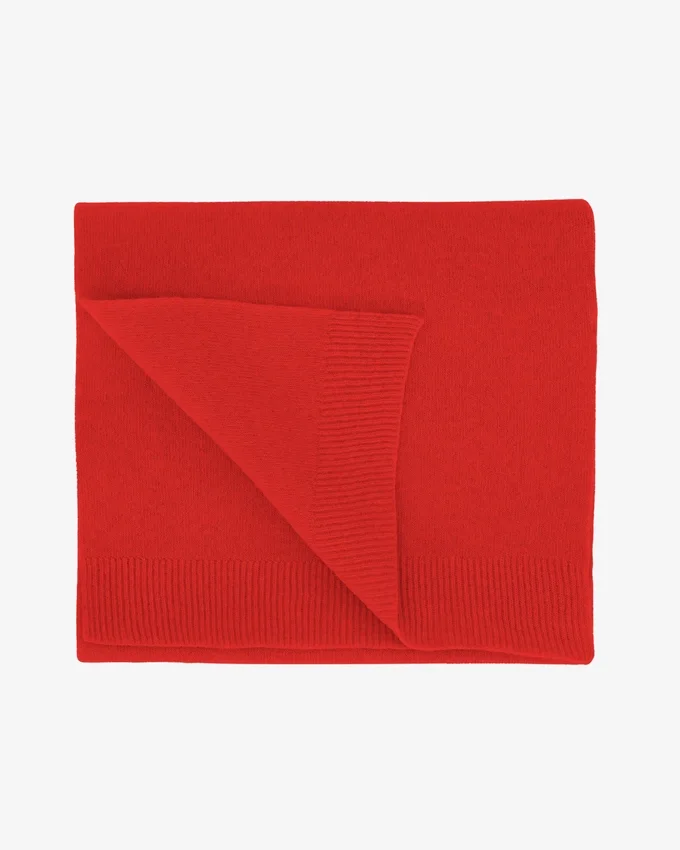 Écharpe en laine mérinos - Rouge mandarine