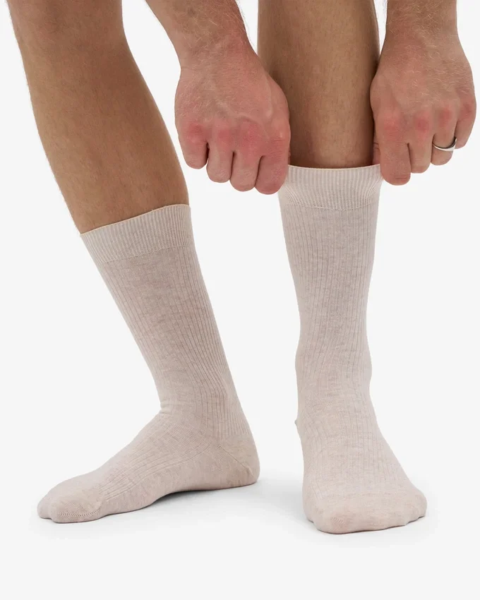 Chaussettes Classic Organic en coton bio - Blanc ivoire