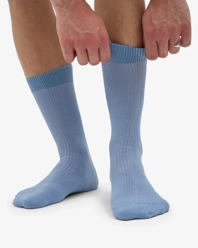 Chaussettes Classic Organic en coton bio - Bleu acier