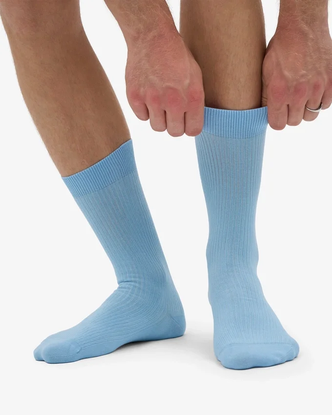 Chaussettes Classic Organic en coton bio - Bleu bord de mer