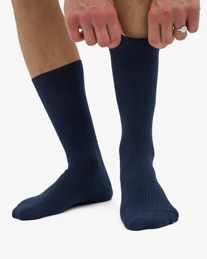 Chaussettes Classic Organic en coton bio - Bleu marine