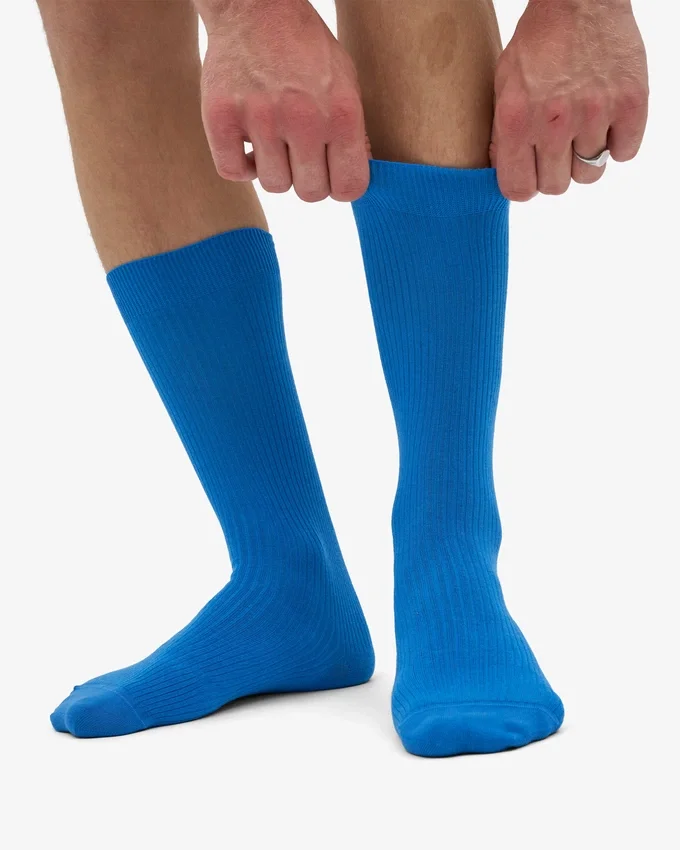 Chaussettes Classic Organic en coton bio - Bleu Pacifique