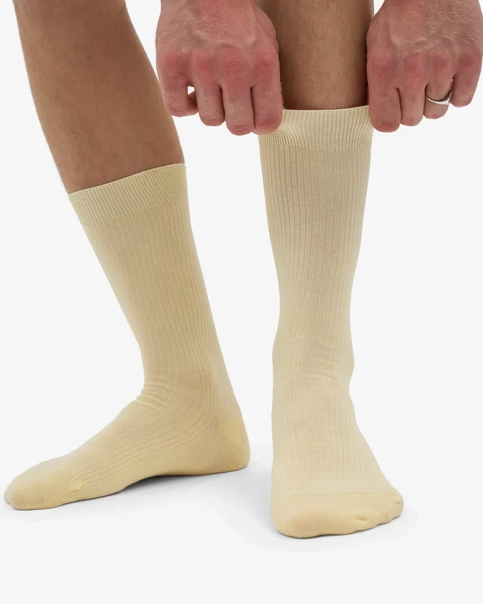 Chaussettes Classic Organic en coton bio - Jaune pâle
