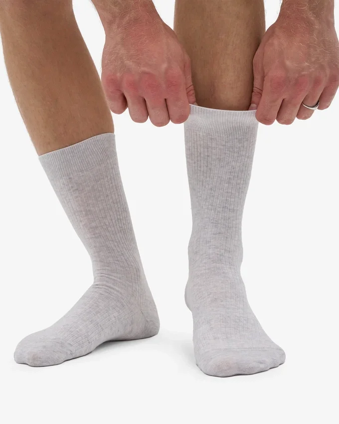 Chaussettes Classic Organic en coton bio - Mélange neige