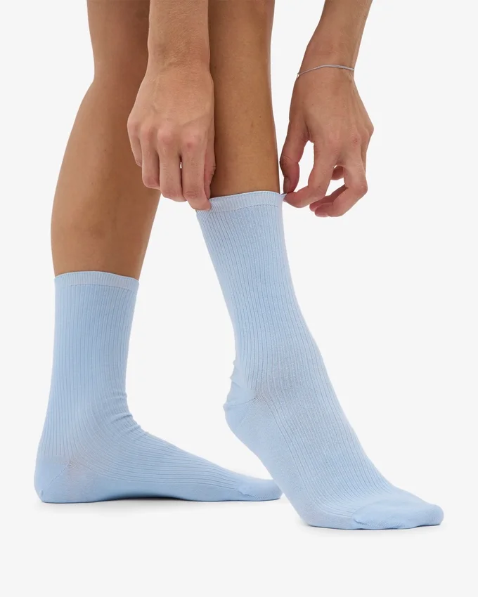 Chaussettes Classic Organic en coton bio pour femme - Bleu polaire