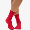 Chaussettes Classic Organic en coton bio pour femme - Rouge écarlate
