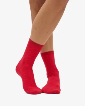 Chaussettes Classic Organic en coton bio pour femme – Rouge écarlate