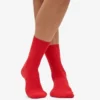 Chaussettes Classic Organic en coton bio pour femme - Rouge mandarine