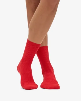 Chaussettes Classic Organic en coton bio pour femme – Rouge mandarine