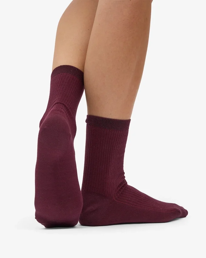 Chaussettes Classic Organic en coton bio pour femme - Rouge sang de bœuf