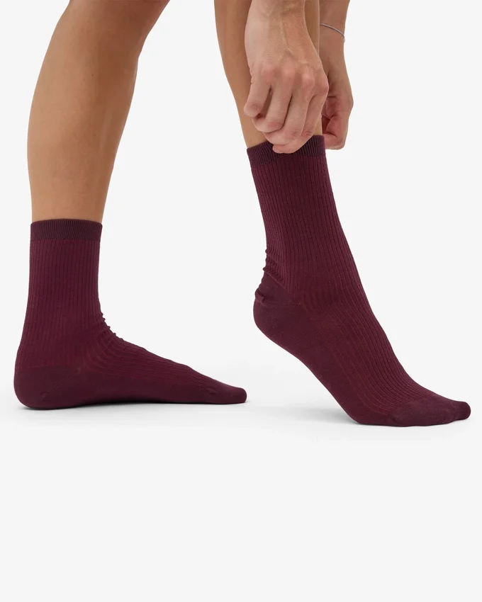 Chaussettes Classic Organic en coton bio pour femme - Rouge sang de bœuf