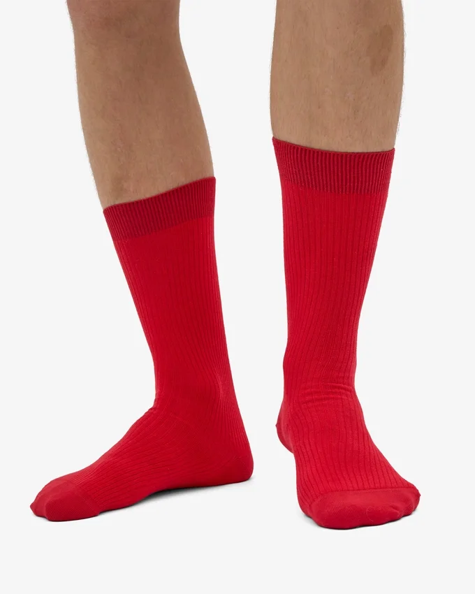 Chaussettes Classic Organic en coton bio - Rouge écarlate