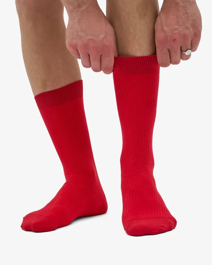 Chaussettes Classic Organic en coton bio - Rouge écarlate