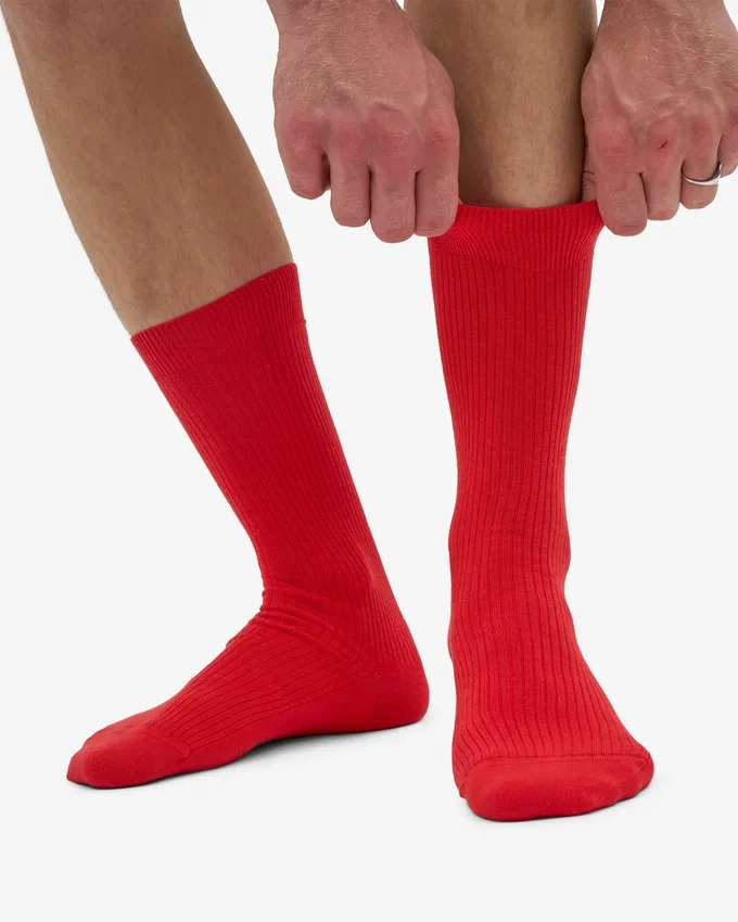 Chaussettes Classic Organic en coton bio - Rouge mandarine