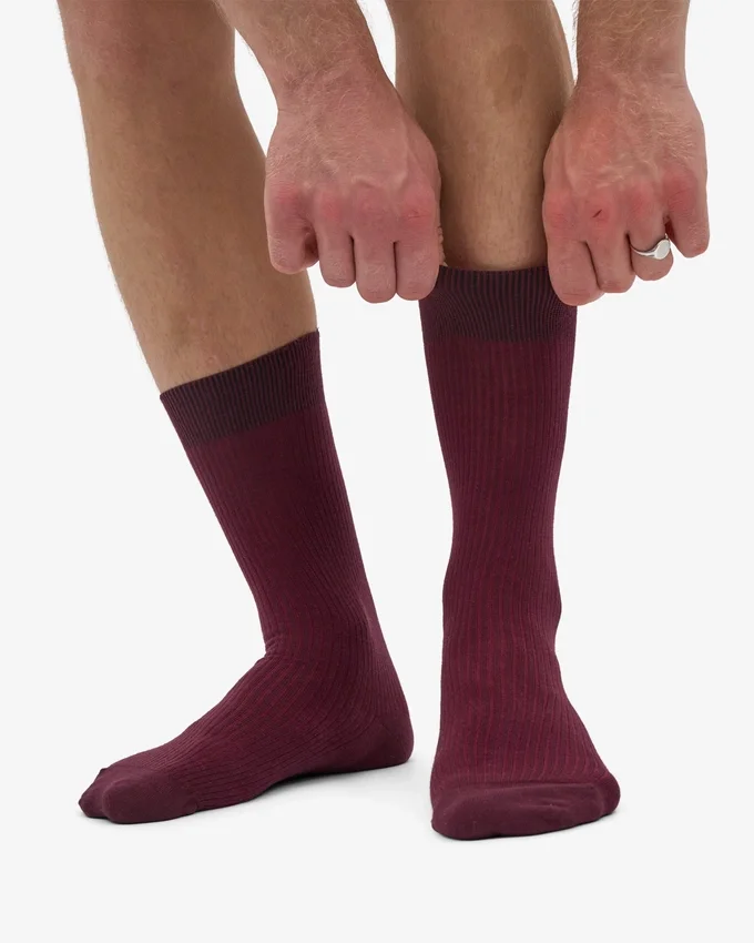 Chaussettes Classic Organic en coton bio - Rouge sang de bœuf