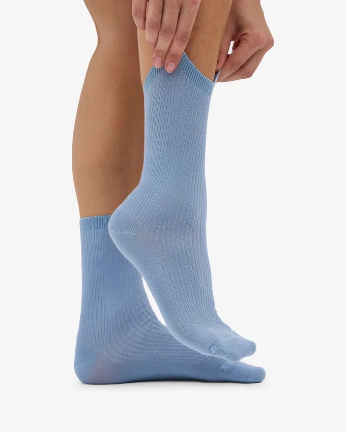 Chaussettes Classic Organic pour femme - Bleu acier