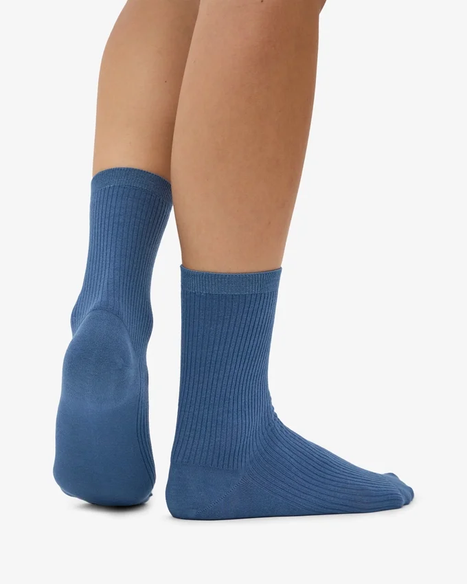 Chaussettes Classic Organic pour femme - Bleu pétrole