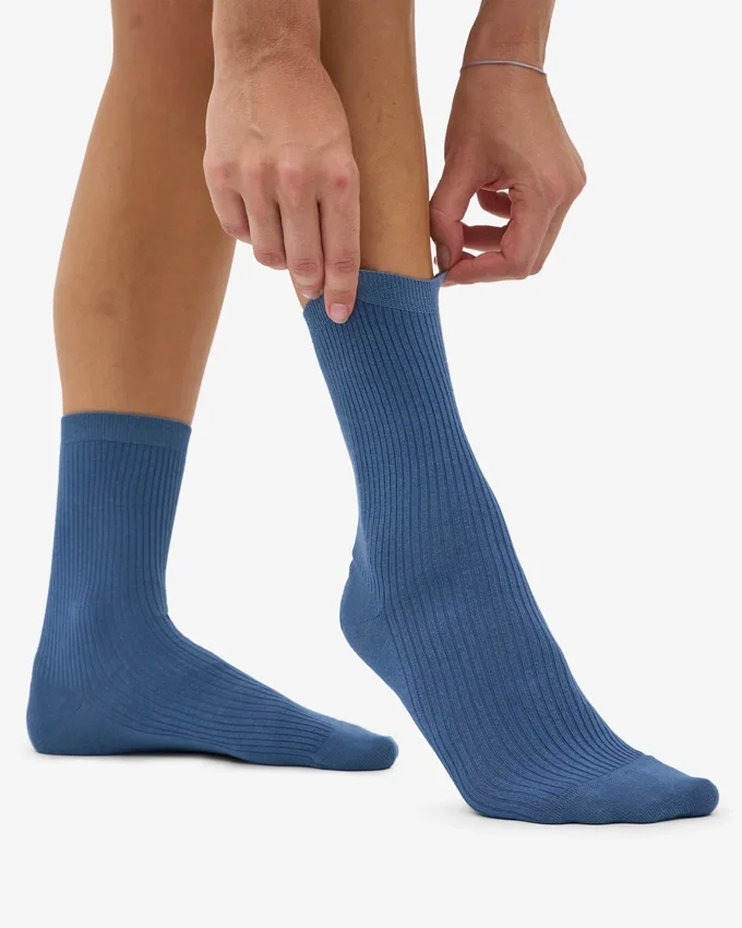 Chaussettes Classic Organic pour femme - Bleu pétrole