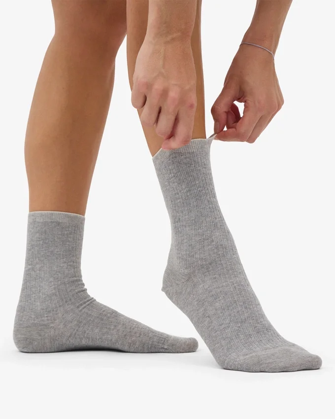 Chaussettes Classic Organic pour femme - Gris chiné
