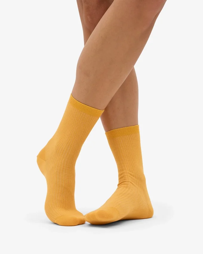 Chaussettes Classic Organic pour femme - Jaune brûlé
