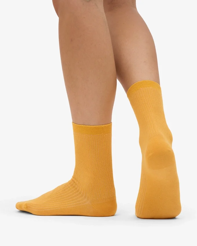 Chaussettes Classic Organic pour femme - Jaune brûlé